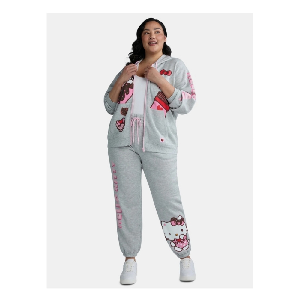 Hello Kitty Love Valentines Graphic Set - Jacket, Jogger & Shirt 3X Plus NWT